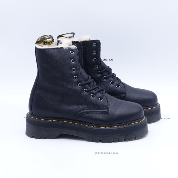 NEW Dr. Martens Women's Jadon Faux Fur Lined 8 Eye Platform Water Resistant Boot - Picture 3 of 12